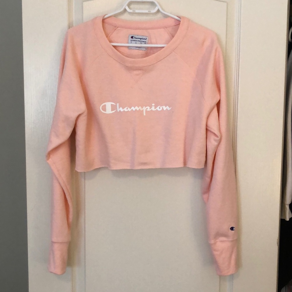 Champion Cropped Sweater- Blush Pink
